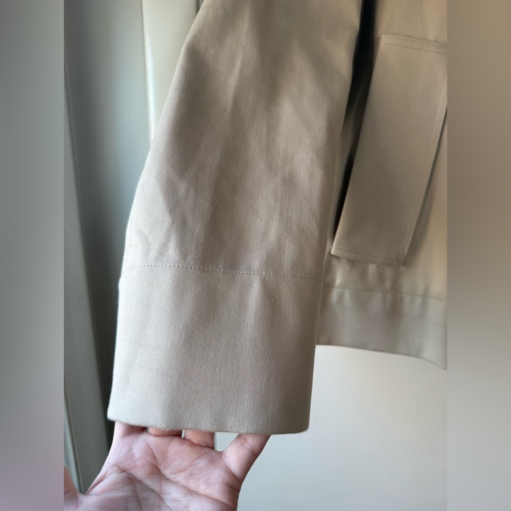 Zara Man Edition Short Trench Coat Jacket 100% Cotton Khaki Tan Medium - Picture 7 of 11